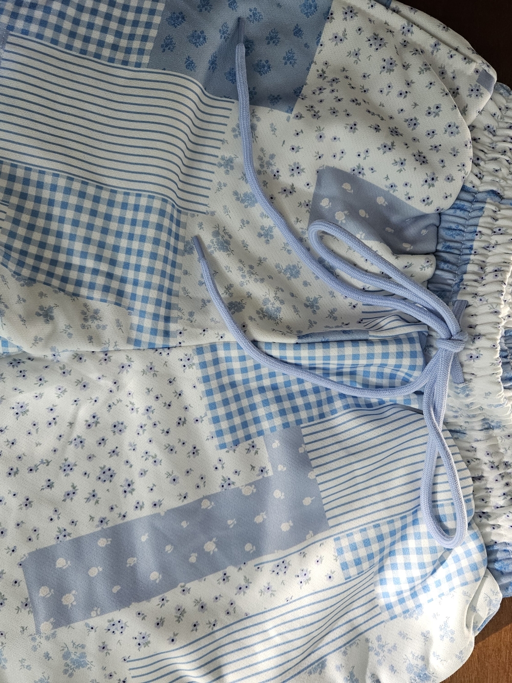 Blue Patchwork Print Matching Set - Picture 5 of 6